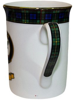 Bone China Coffee Tea Mug MacEwan Clan Crest Gold Rim Scottish Made