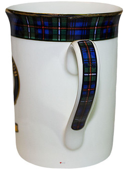 Bone China Coffee Tea Mug MacKenzie Clan Crest Gold Rim Scottish Made