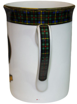 Bone China Coffee Tea Mug MacLeod Green Hunting Clan Crest Gold Rim Scottish Made