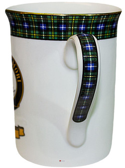 Bone China Coffee Tea Mug MacNeil Clan Crest Gold Rim Scottish Made