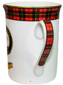 Bone China Coffee Tea Mug Wallace Clan Crest Gold Rim Scottish Made