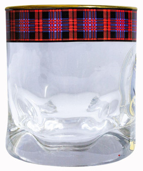 Brown Clan Crested Tartan Edging Heavy Based Whisky Glass