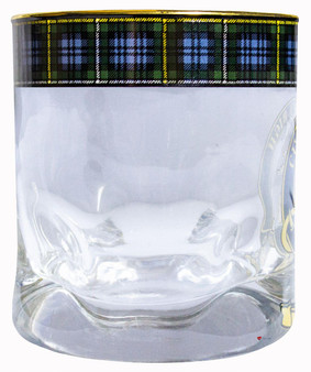 Campbell Clan Crested Tartan Edging Heavy Based Whisky Glass