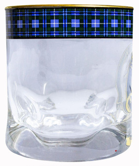 Douglas Clan Crested Tartan Edging Heavy Based Whisky Glass