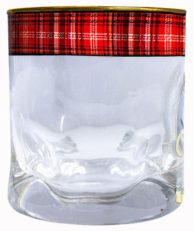 MacDougall Clan Crested Tartan Edging Heavy Based Whisky Glass