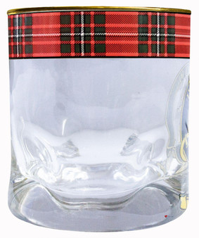 MacGregor Clan Crested Tartan Edging Heavy Based Whisky Glass