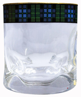 MacKay Clan Crested Tartan Edging Heavy Based Whisky Glass