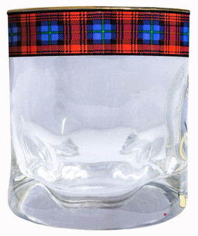 MacLachlan Clan Crested Tartan Edging Heavy Based Whisky Glass