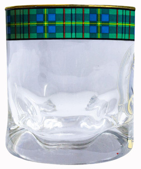 Taylor Clan Crested Tartan Edging Heavy Based Whisky Glass