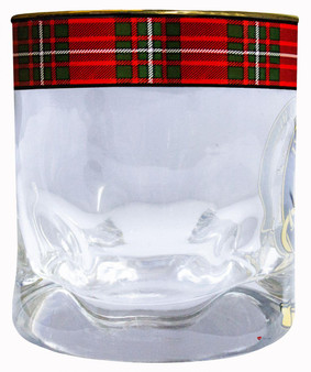 Walker Clan Crested Tartan Edging Heavy Based Whisky Glass