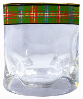 Wilson Clan Crested Tartan Edging Heavy Based Whisky Glass