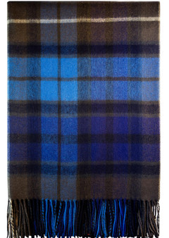 Luxury Tartan Soft Lambswool Plaid Throw Blanket Buchanan Blue Travel Blanket Rug