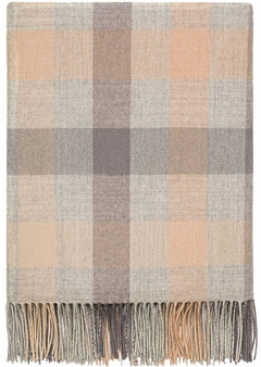 Luxury Tartan Soft Lambswool Plaid Throw Blanket Islay Silver Travel Picnic Blanket Rug