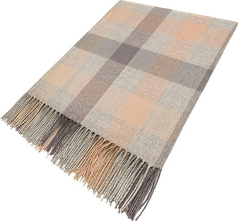 Luxury Tartan Soft Lambswool Plaid Throw Blanket Islay Silver Travel Picnic Blanket Rug