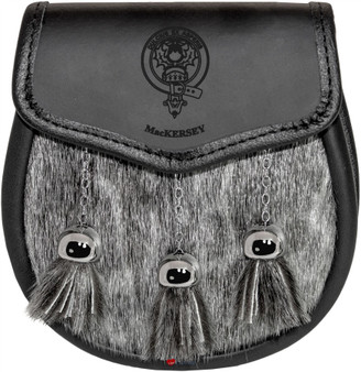 Clan Semi Dress Sporran Plain Leather Flap Scottish Clan Name Crest MacInally-Mathieson