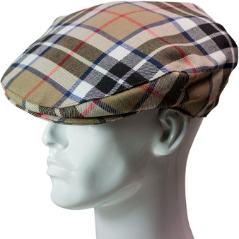 Flat Cap Mens Thomson Camel Modern Tartan