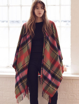 Ladies Shawl Cape Lambswool Heather Tartan Made To Order