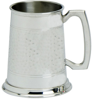 Pewter Tankard Handmade Half Hammered Fine English Pewter 1Pt Great Gift