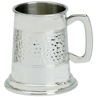 Pewter Tankard Handmade Half Hammered Fine English Pewter Half Pint Great Gift
