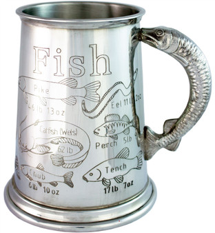 Fishing Gift Pewter 1pt Tankard Great Fishing Weight Records Great Gift