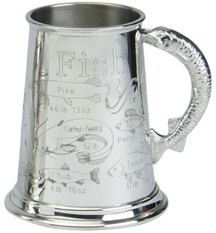 Fishing Gift Pewter 1pt Tankard Great Fishing Weight Records Great Gift