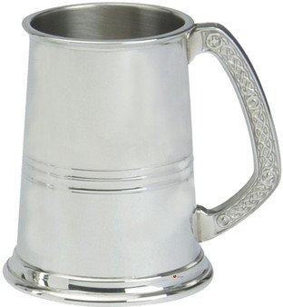 Mens Pewter Tankard 1pt Celtic Design Handle Engravable Great Gift