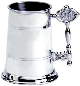 21st Birthday Key Handle 1pt Pewter Tankard Plain Can Be Engraved Great Gift
