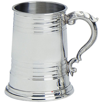 Pewter Tankard Traditional Flared Base Worcester Polished Finish 1pt Glass Base Great Gift
