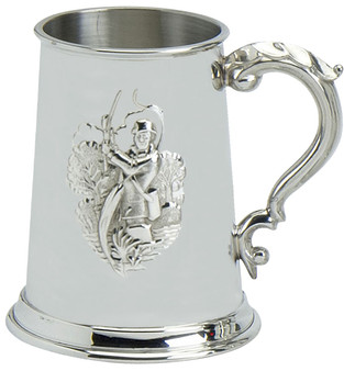 Pewter Tankard Handmade Fishing Gift Angler Ornate Handle Great Gift