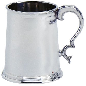 1pt Tankard Pewter Scottish Shape Plain Wide Base Ideal for Engraving Glass Base Great Gift