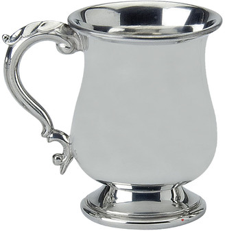 1 Pint Pewter Tankard Scottish Broad Rimmed Shape Ornate Handle Great Gift