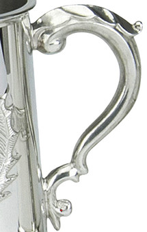 Pewter Tankard Handmade Embossed Thistle Flower Scottish Ornate Handle Great Gift