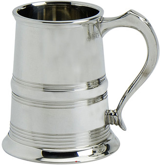 Pewter Tankard Bath Style Middle Banded Ornate Handle Beer Mug Engravable Great Gift
