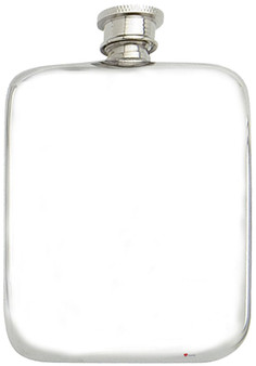Small Liquor Flask 6oz Plain Pewter Flask Engravable Screw Top Ideal Gift