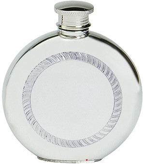 Pewter Hip Flask Plain Design Round 4oz Screw Top Engravable Retirement Ideal Gift