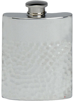 Hammered Design Hip Flask 4oz Kidney Shape Pewter for Personalisation Great Gift