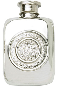 Hip Flask With Circular Celtic Design Screw Top 1.5oz Great Personal Gift