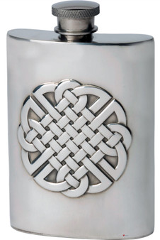 4oz Pewter Hip Flask With Embossed Celtic Knot Design Kidney Flask Great Gift