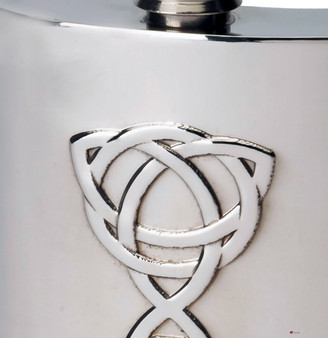 6oz Pewter Hip Flask With Double Celtic Triangle Embossed Design Ideal Gift