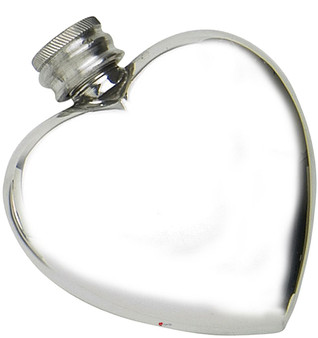 Love Heart Liquor Flask, 3oz Pewter Pocket Flask with Polished Finish Great Gift