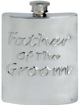 Embossed Father of the Groom Kidney Shape Engravable On Back Great Gift
