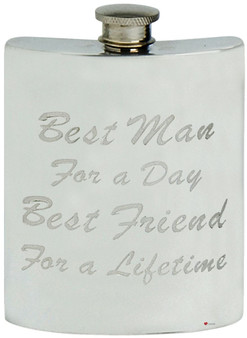 Best Man Hip Flask Engraving 6oz Wedding Gift Screw Top Great Gift
