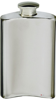 Embossed Thistle Hip Flask 6oz Kidney Shape Screw Top Pewter Engravable Great Gift
