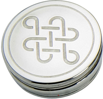 Trinket Box Pewter Round with Abstract Celtic Knot Motif on Lid 50mm