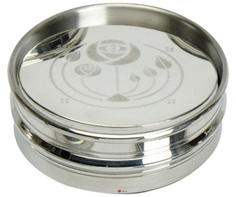 Set of Four Drinks Coasters Pewter Rennie Mackintosh Glasgow Bouquet Pewter Holder