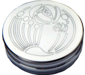 Trinket Box Pewter Round with Charles Rennie Mackintosh Glasgow Rose Lid 50mm