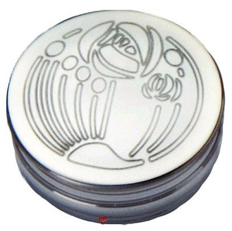 Trinket Box Pewter Round with Charles Rennie Mackintosh Glasgow Rose Lid 50mm