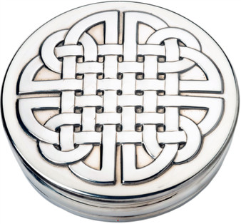 Trinket Box Pewter Large Celtic Knot Design on lid 90mm