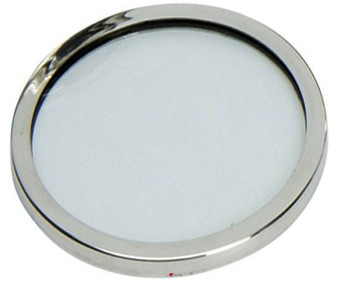 Drinks Coaster Glass with Pewter Rim Round