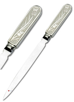 Letter Opener 18cm Pewter Handle Scottish Thistle Flower Design Ideal Gift